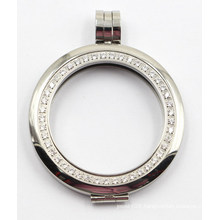 Manufacturer Directly High Quality 316L Stainless Steel Locket with Prong Setting Stones